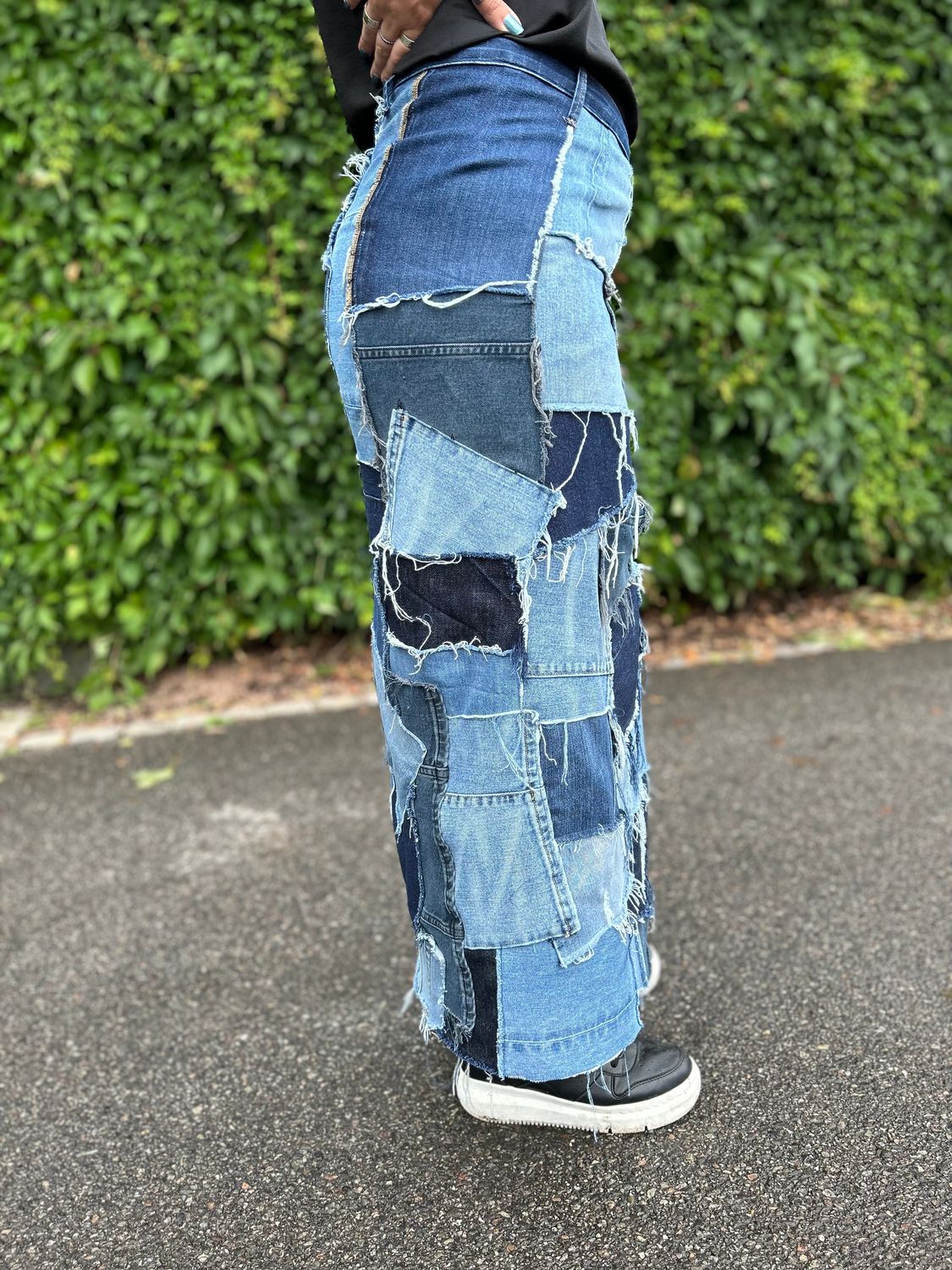 Scrappy High Slit Maxi Skirt