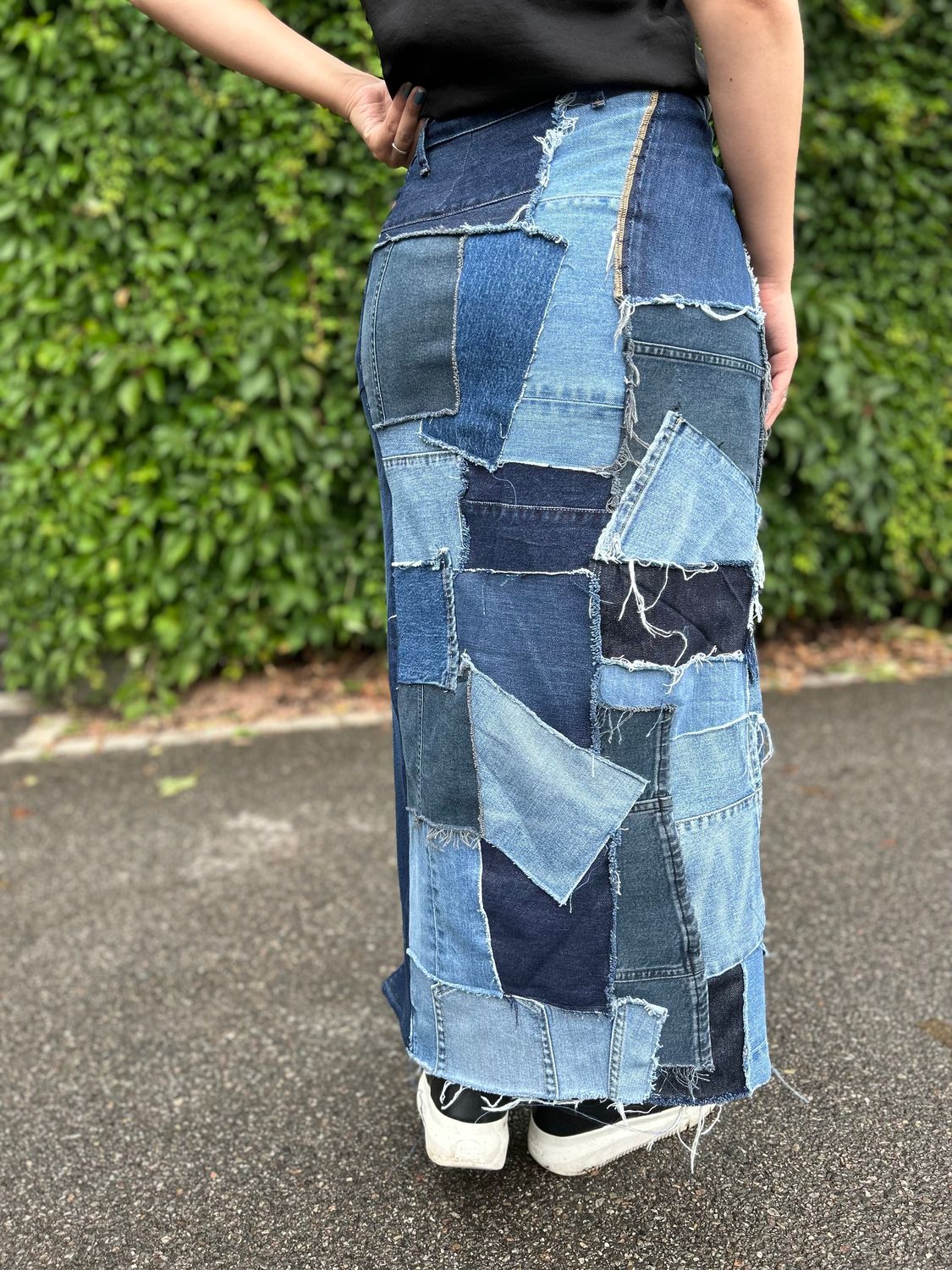 Scrappy High Slit Maxi Skirt