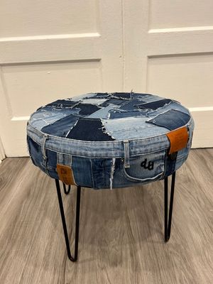 Denim Ottoman with Legs