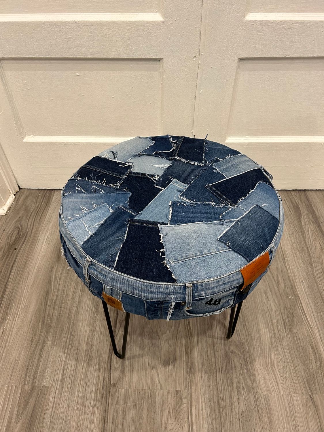 Denim Ottoman with Legs