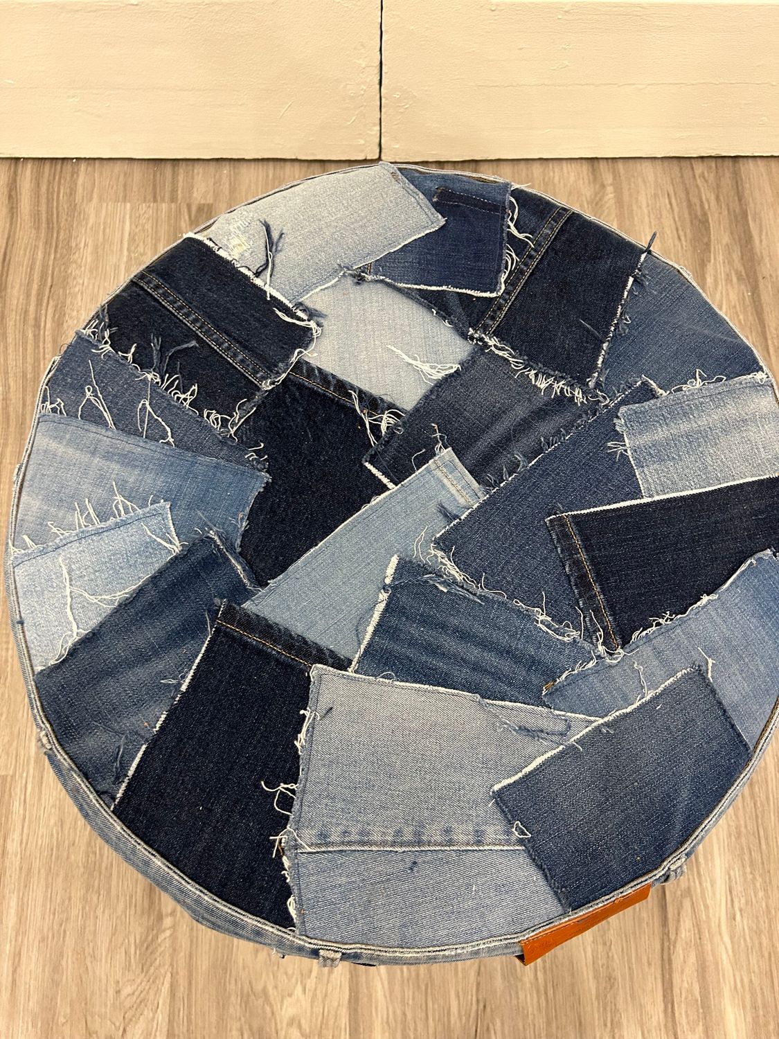Denim Ottoman with Legs
