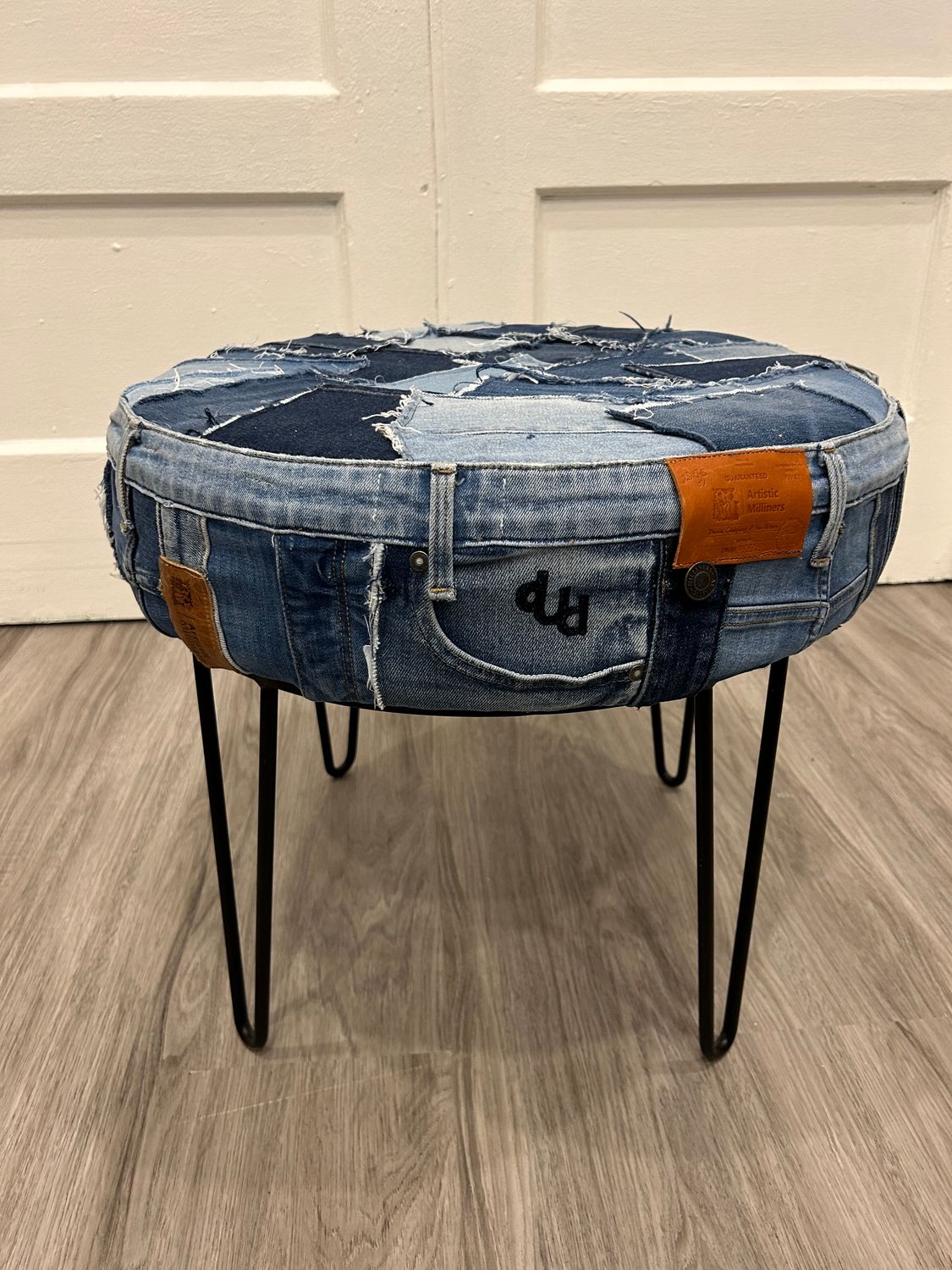 Denim Ottoman with Legs