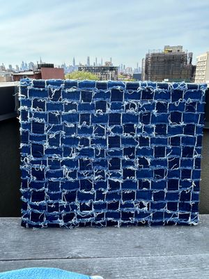 Weaved Blues Canvas