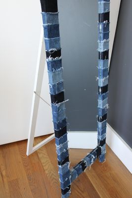 Denim Mirror with Stand