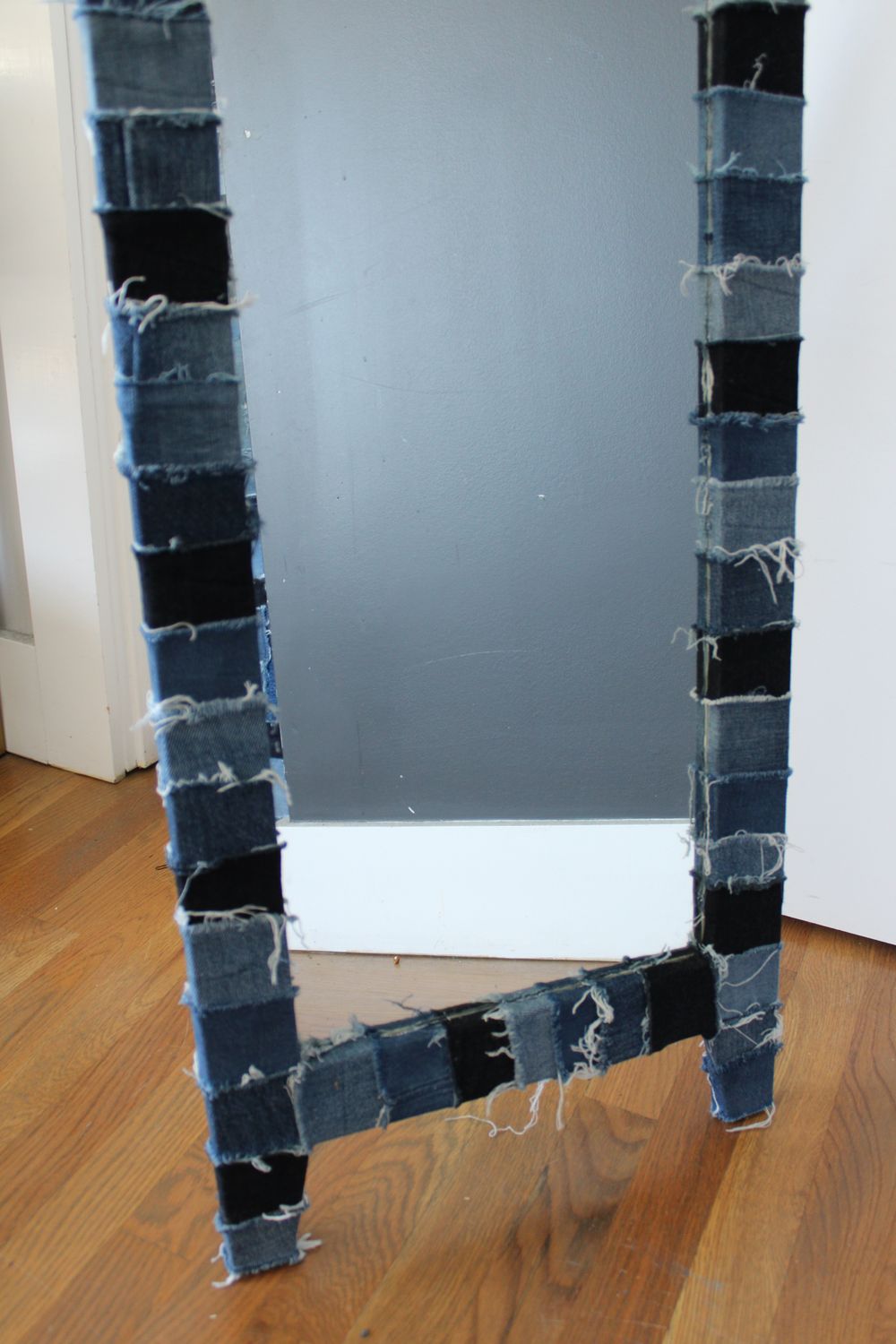 Denim Mirror with Stand