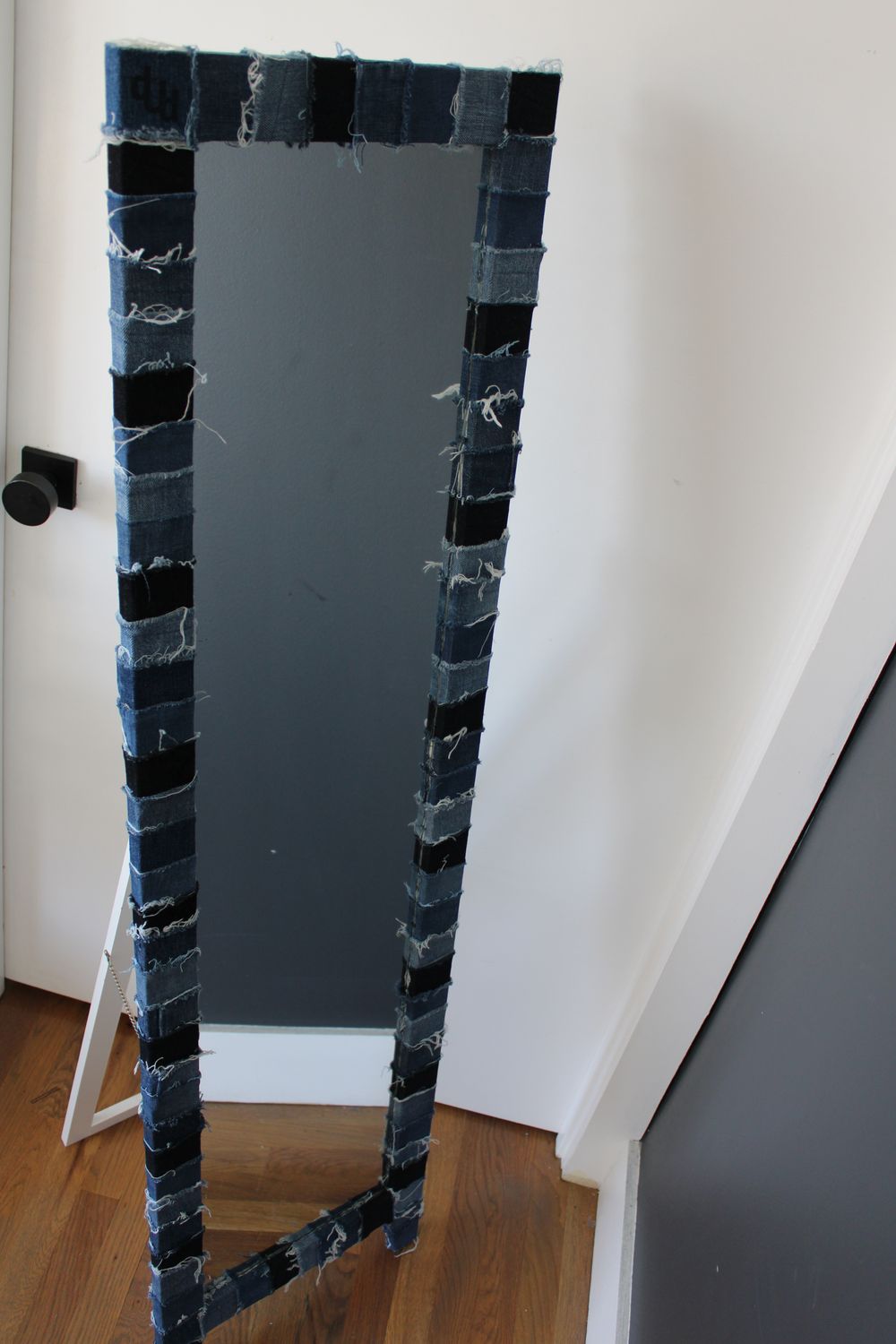 Denim Mirror with Stand