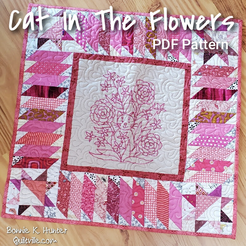 Cat In The Flowers PDF Pattern