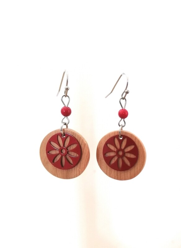 boucles fleurs rouge