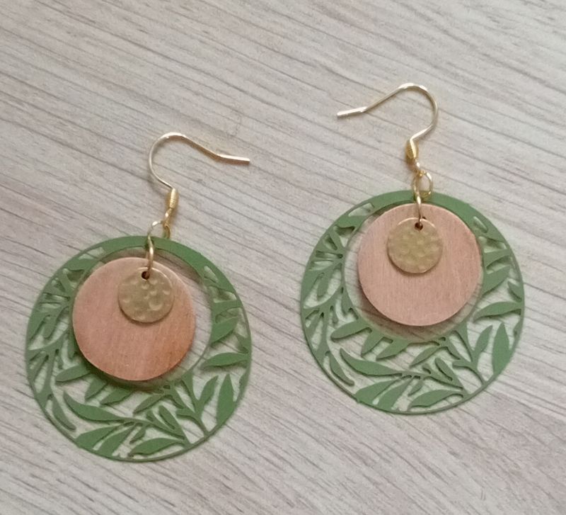 Boucles d'oreilles AURORE KAKI