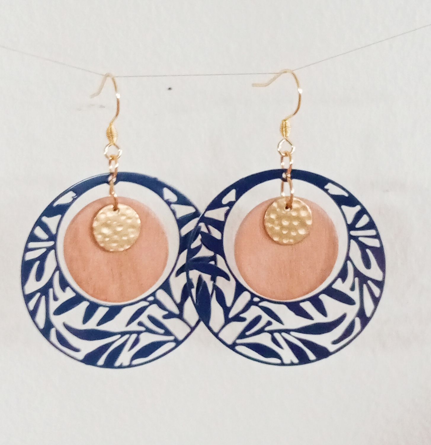 Boucles d'oreilles AURORE marine