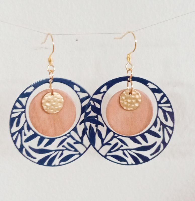 Boucles d'oreilles AURORE marine