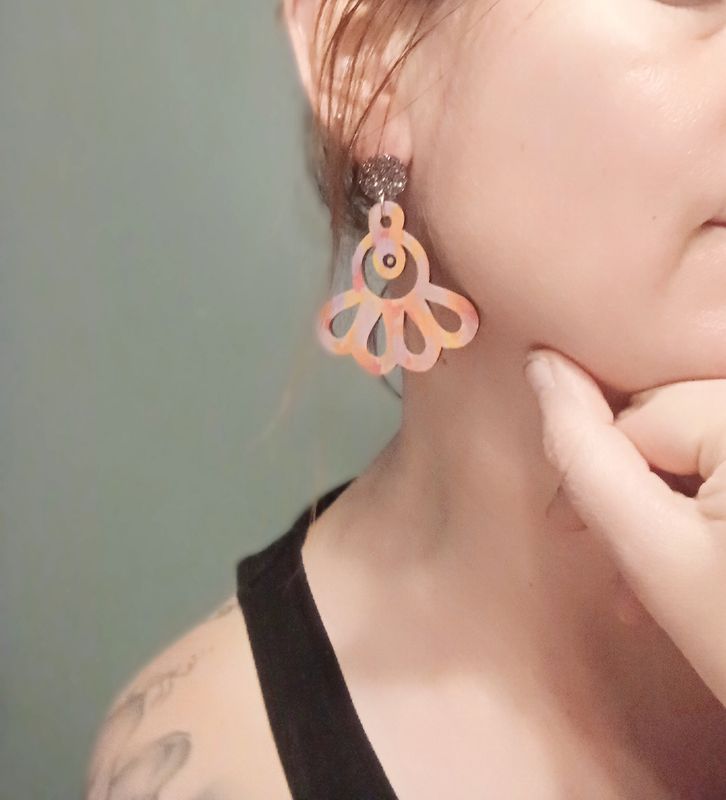 Boucles d'oreilles LOUISE CAMOUF ROSE