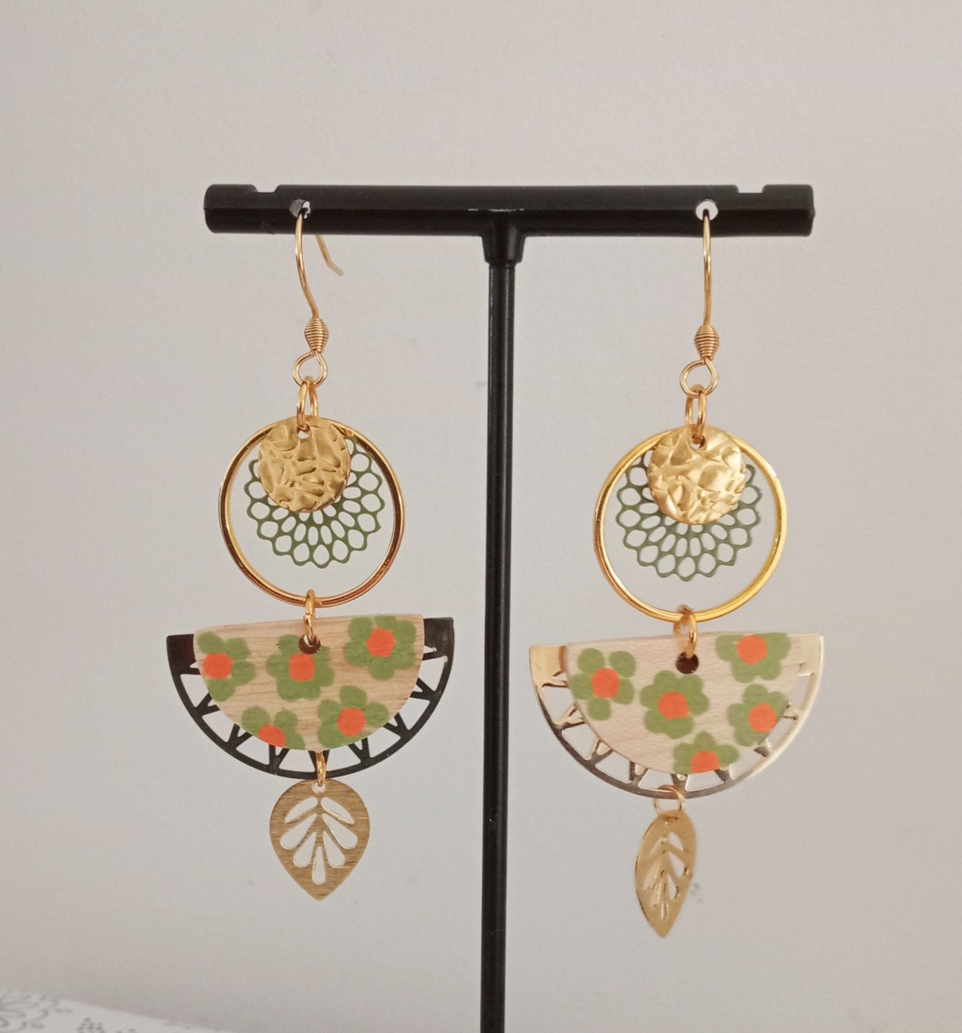 Boucles d'oreilles LiLi kaki