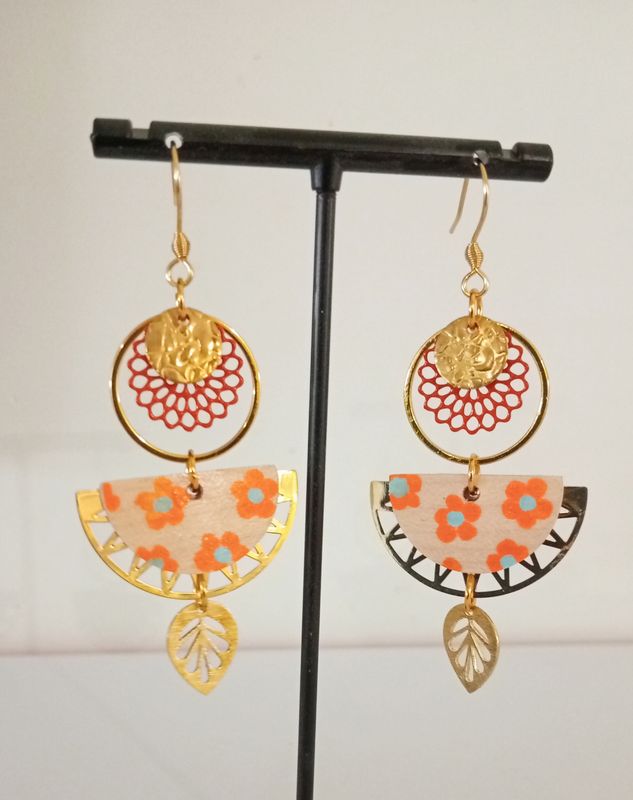 Boucles d'oreilles Lilou ORANGE