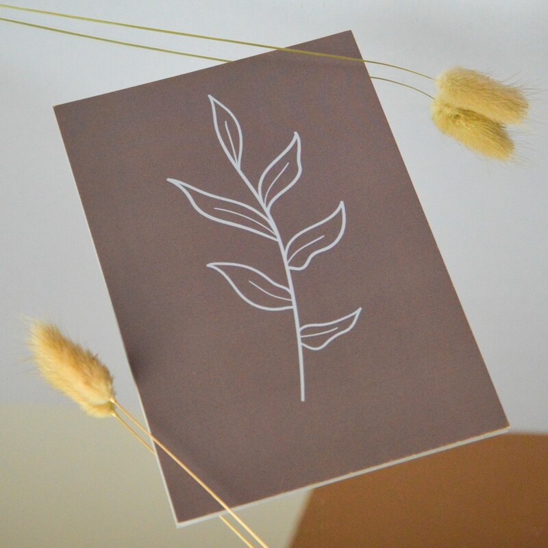 Postkaart botanisch bruin