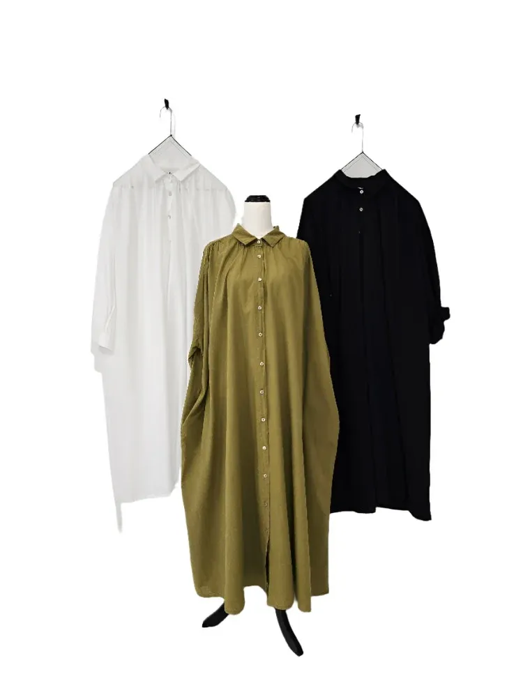 Frederic longline button up cotton coat / dress