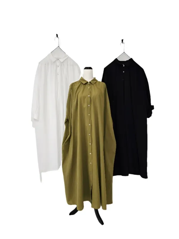 Frederic longline button up cotton coat / dress