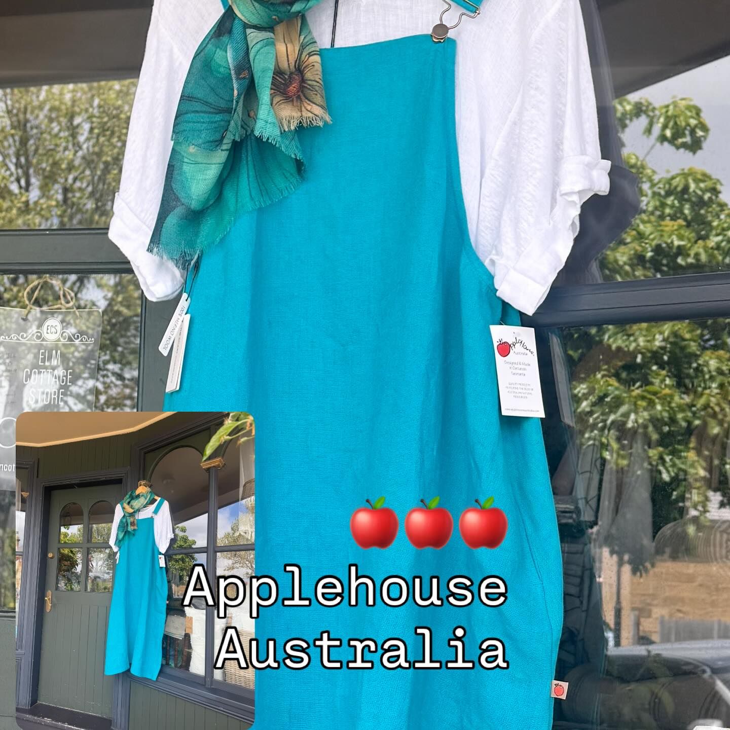 APPLEHOUSE LINEN PINAFORE DRESS