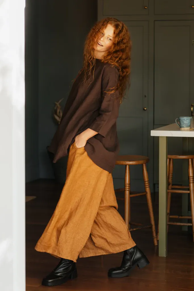 French Linen Pants with drawstring