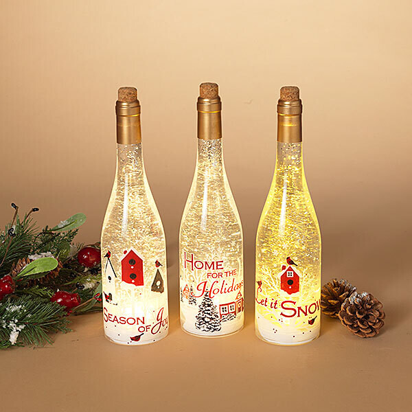 12"H Lighted Spinning Water Bottle