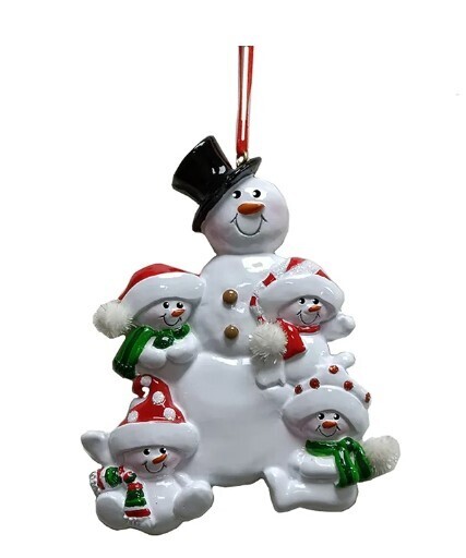 4.5" Snowman Family With Snowman Family Of 4
