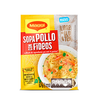Sopa Pollo con Fideo - Sin Gluten - Maggi - 57g