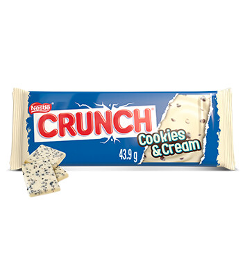 NESTLE CRUNCH Tableta de Chocolate Crunch Cookies & Cream de 43.9g