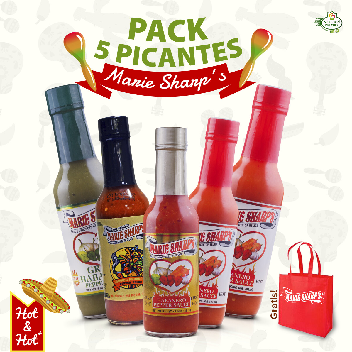 Pack! 5 Picantes Marie Sharp's®