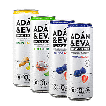 Bebida Adan y Eva - Kerns - 355g/lata - 2 Frutos Rojos, 1 Limón y Jengibre y 1  Coco Limón