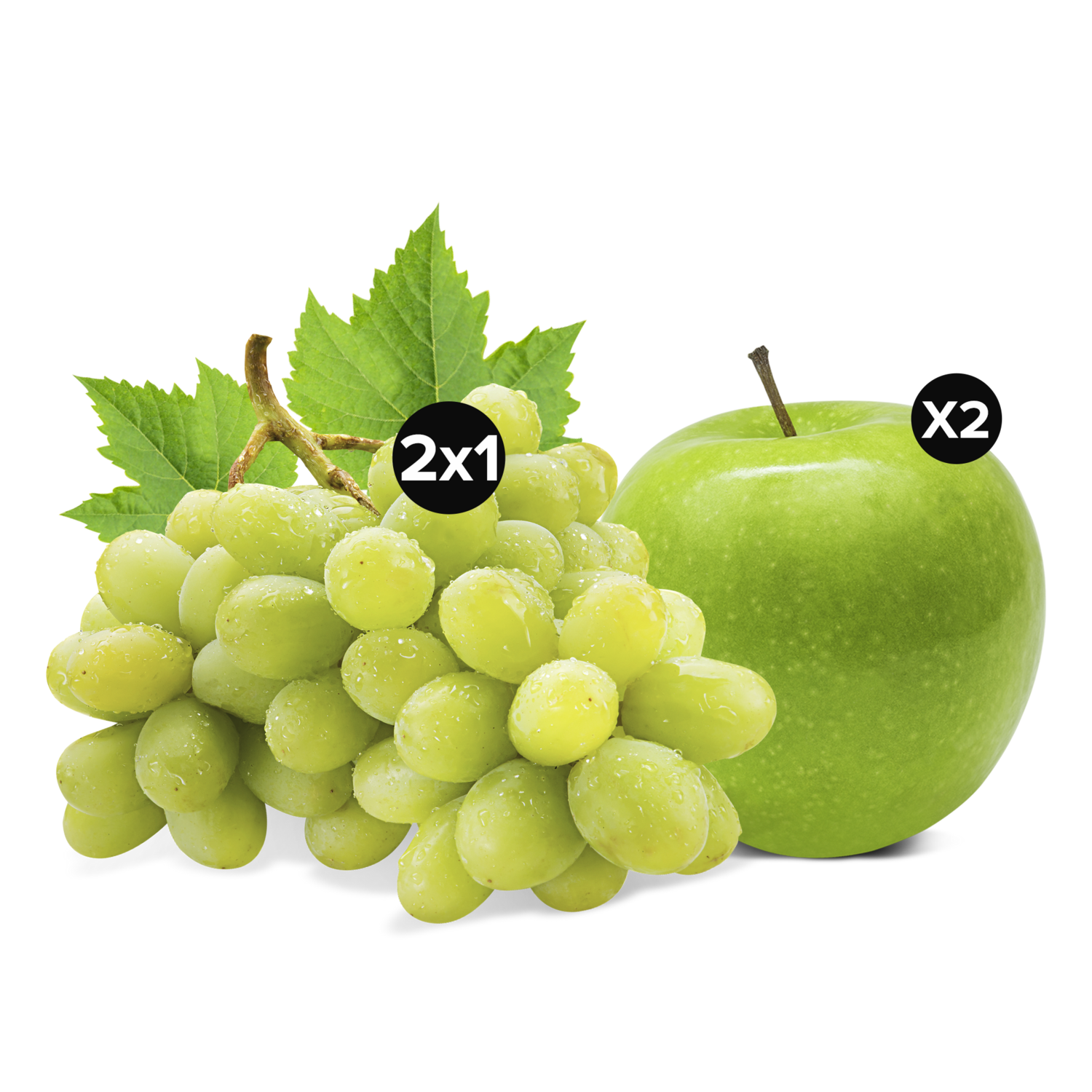 Uva Verde sin semilla - Libras - 2x1 + Atado 2 manzana verde mediana