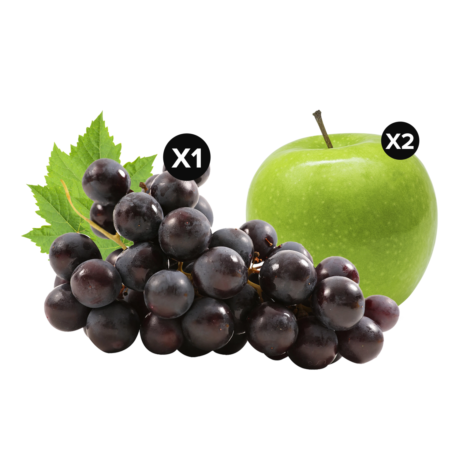 Uva negra sin semillas  - 1 Libra + Atado 2 Manzana verde mediana