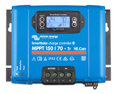 Victron Energy SmartSolar MPPT 150/70 Tr (12/24/36/48V-70A) 70A Solar Charge Controller VE CAN Bluetooth LCD inclusive