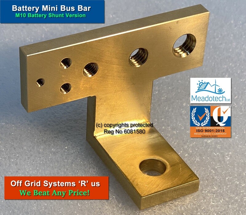 Battery Mini DC Bus Bar fits Direct on battery pole M8 Insert