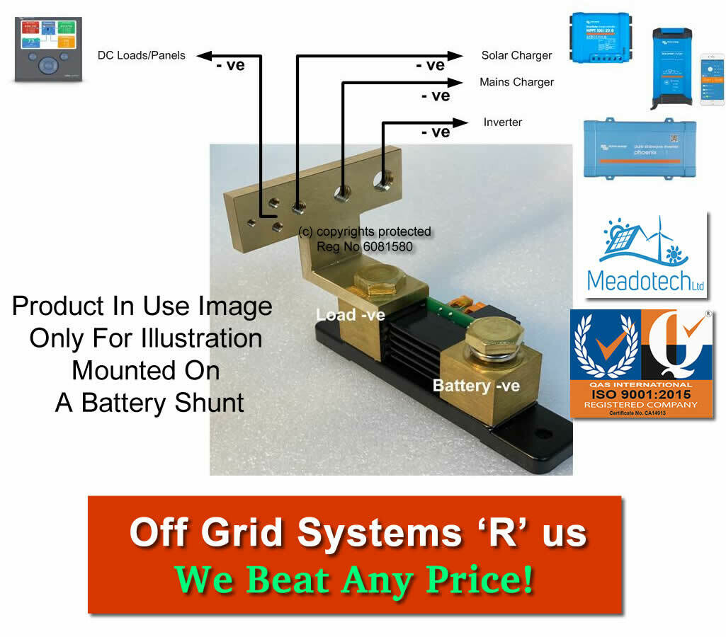 On Shunt Mini DC Bus Bar 500A M10 Insert Fits Victron BMV-712 BMV-702 BMV-700 SmartShunt Battery Monitors