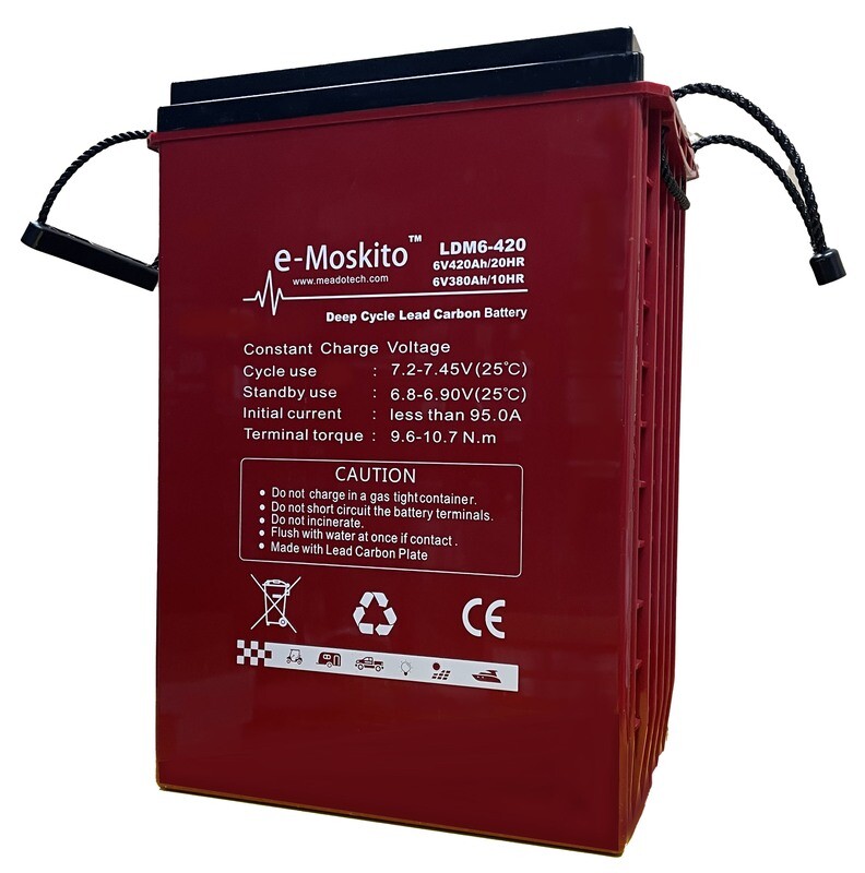 e-Moskito 6V Lead Carbon Battery 420Ah C20 3000 Cycles