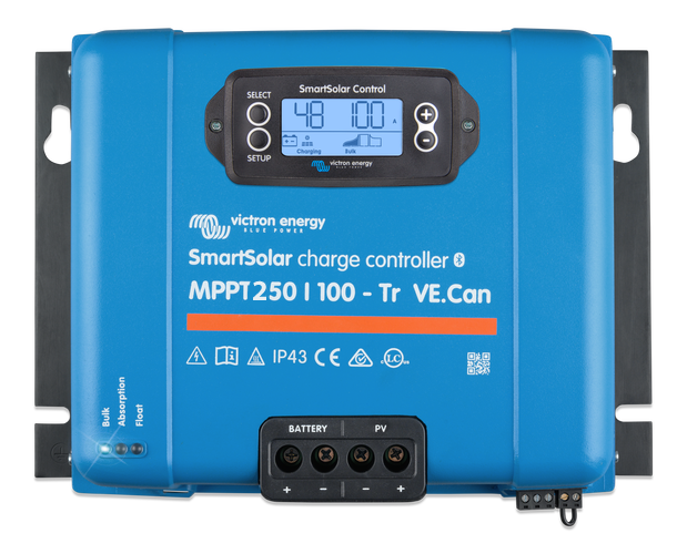 Victron Energy SmartSolar MPPT 250/100-TR (12/24/48V-100A) 100A Solar Charge Controller VE CAN Bluetooth LCD inclusive