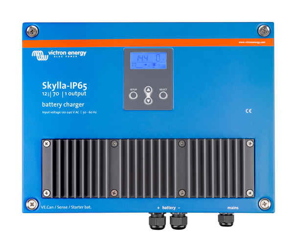 Victron Skylla-IP65 12V/70A (1+1) 120-240VAC/50-60Hz Battery Charger CAN-bus interface LCD Display
