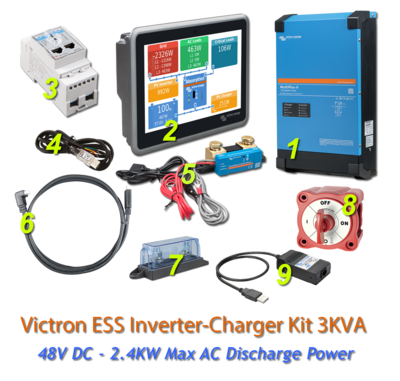 Victron Energy Multiplus II ESS Kit 48V DC - 2.4KW Max AC Discharge Power 35A Charging