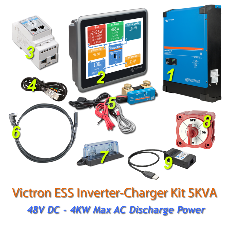 Victron Energy Multiplus II ESS Kit 48V DC - 4KW Max AC Discharge Power 70A Charging
