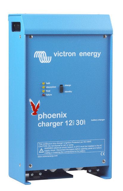 Victron Energy Phoenix Battery Charger 12V 30A 90-265VAC 45-65Hz 2 Charging Outputs plus 4A AUX