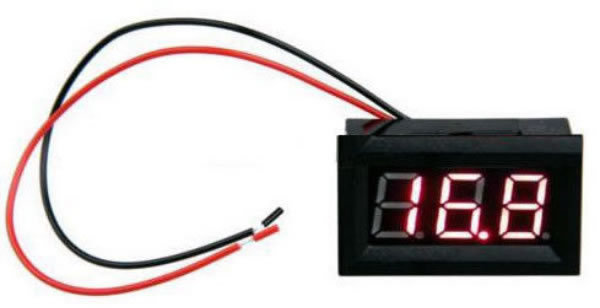 Panel Mount Digital LED Battery Volt Meter 12/24V