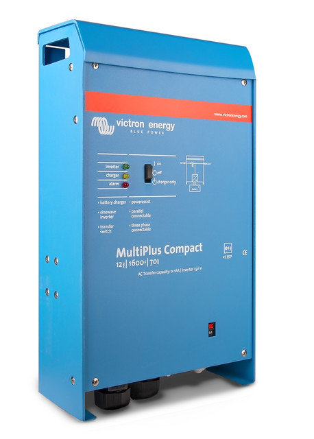 Victron MultiPlus Compact 12V DC to 1600VA 230V AC 70A Charging 16A  ATS VE Bus Inverter Charger
