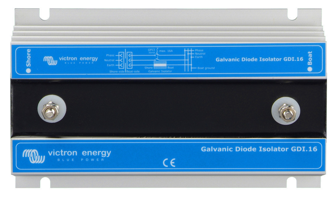 Victron Galvanic Isolator VDI-16A will prevent any electrolytic current