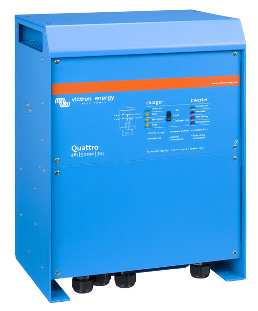 Victron Quattro 12V DC to 5000VA 120V AC 220A Charging 100A ATS Inverter Charger