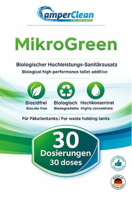 MikroGreen - Biologischer Hochleistungs-Sanitärzusatz für ca. 30 Anwendungen - 1 Liter Dosierflasche