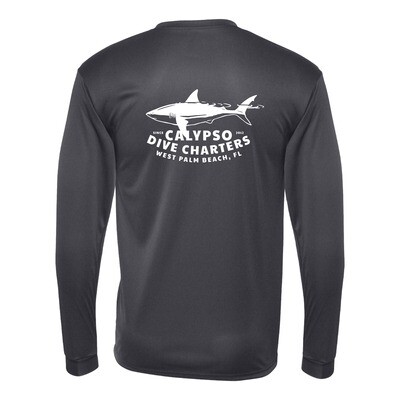 Calypso Shark Diver "Shark On the Surface" Logo Sport-Tek Long Sleeve