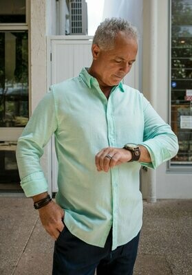 Long Sleeve Shirt. Pale Turquoise