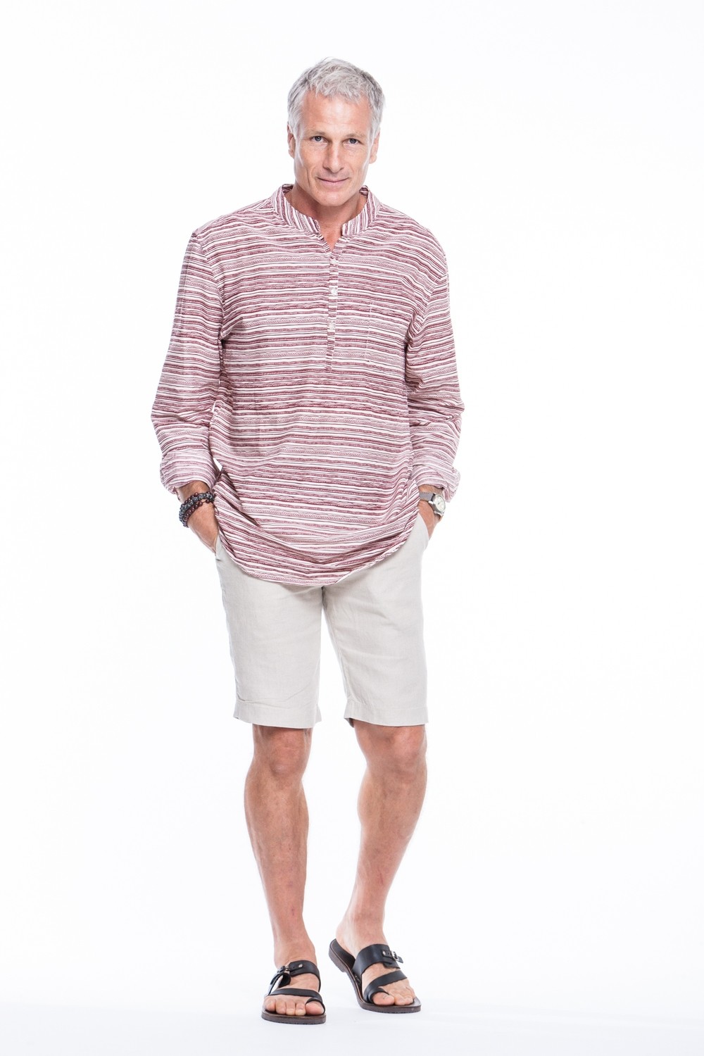 Edge Linen Shorts White