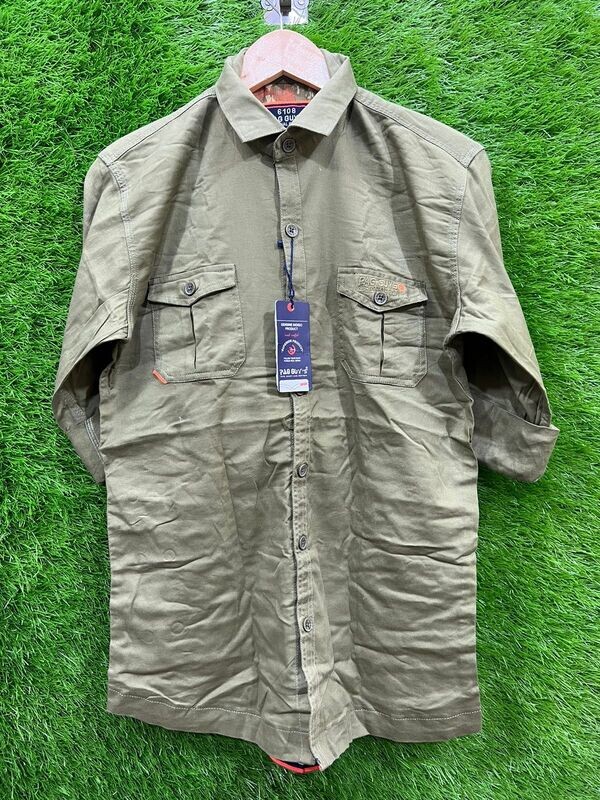 Men&#39; shirt, tan color, regular fit