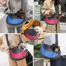 Pet Puppy Carrier S/L Outdoor Travel Dog Shoulder Bag Mesh Oxford Single Comfort Sling Handbag Tote Pouch